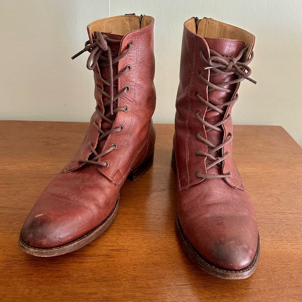 Frye Women's Leather Lace Up Combat Boots